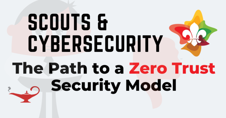 Zero_Trust_Tile_1200_x_628 Featured Image. Scouts & Cybersecurity. The path to a zero trust security model